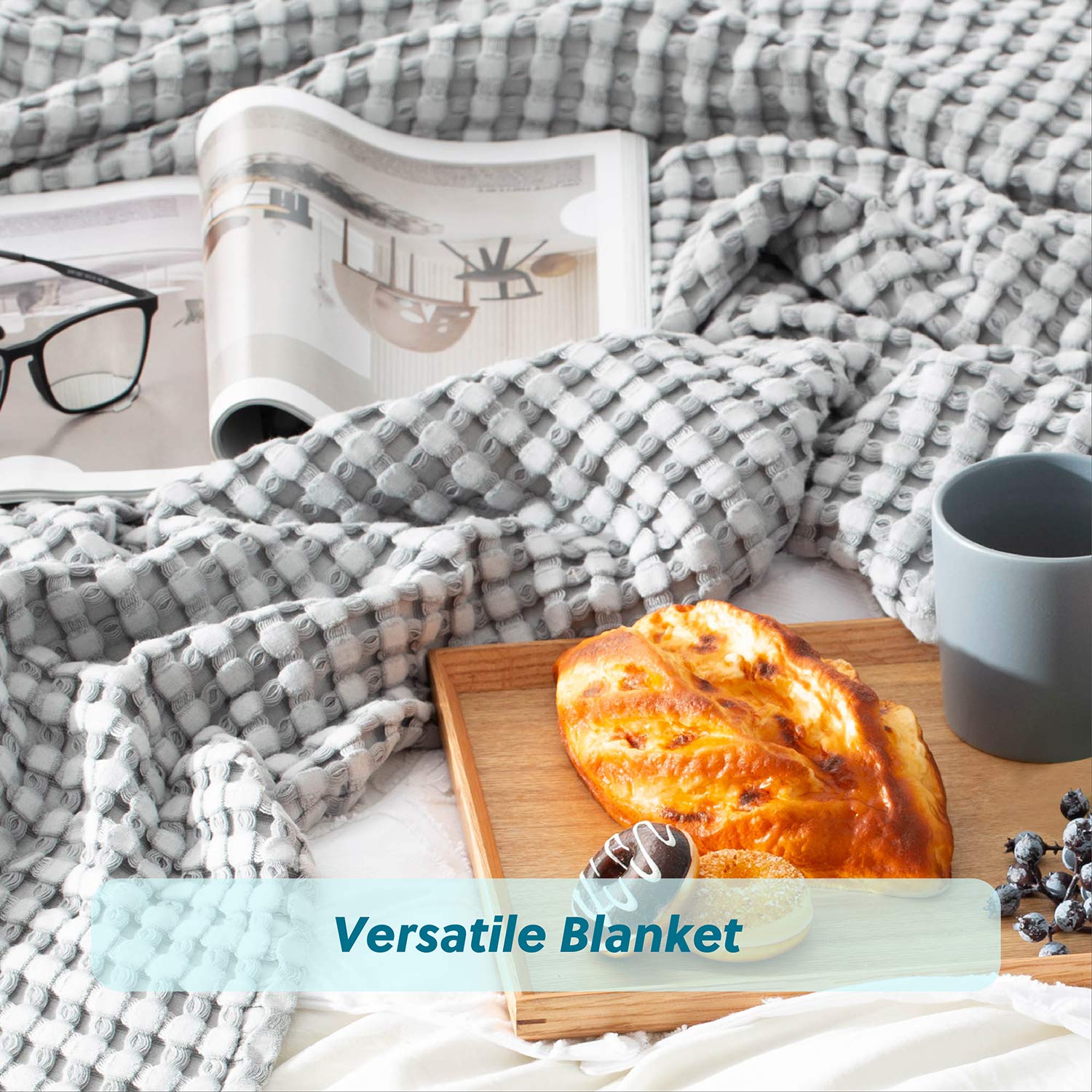 Amazon.com: Bedsure Cooling Cotton Waffle Queen Size Blanket